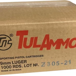 opplanet tulammo 9mm luger 115 grain full metal jacket fmj steel cased centerfire pistol ammo case of 1000 rounds ta919150 cs main 1 jpg