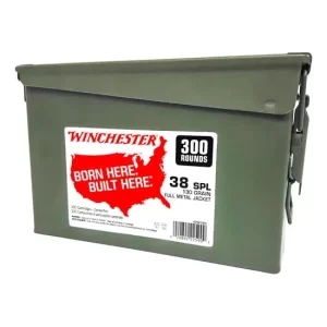 opplanet winchester usa handgun ammo 38 special full metal jacket 130 grain 300 rounds ww38c jpg