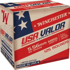 opplanet winchester usa valor 5 56mm 62 grain m855 green tip fmj centerfire rifle ammo 125 rounds usa855125 main jpg